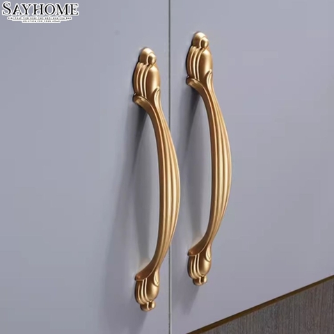 Tay nắm tủ tân cổ điển vintage màu vàng SH8855