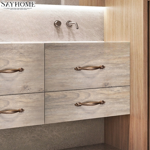 Tay nắm tủ tân cổ điển vintage màu đồng SH8855