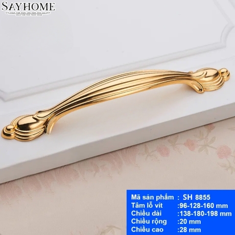 Tay nắm tủ tân cổ điển Vintage màu vàng gold SH8855