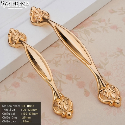 Tay nắm tủ tân cổ điển màu vàng gold SH8857