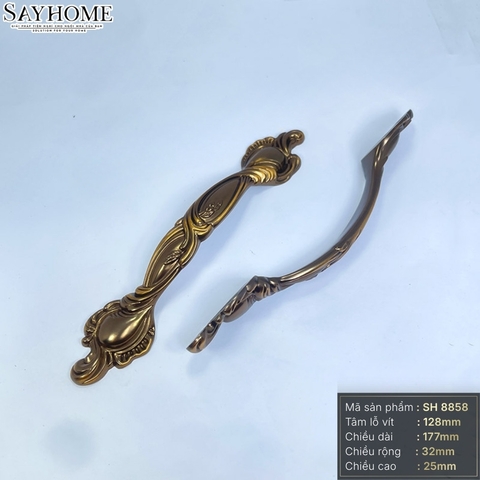 Tay nắm tủ tân cổ điển vintage màu vàng đồng SH8858