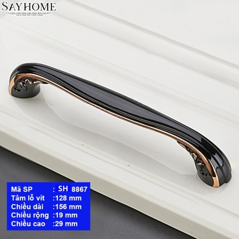 Tay nắm tủ tân cổ điển Vintage màu đen rose gold SH8867