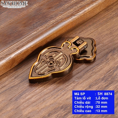 Tay nắm tủ tân cổ điển vintage màu đồng SH8874