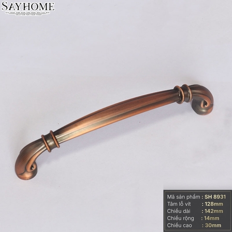 Tay nắm tủ tân cổ điển vintage màu đồng đỏ SH8931