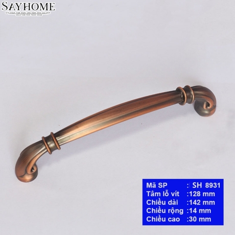 Tay nắm tủ tân cổ điển vintage màu đồng đỏ SH8931