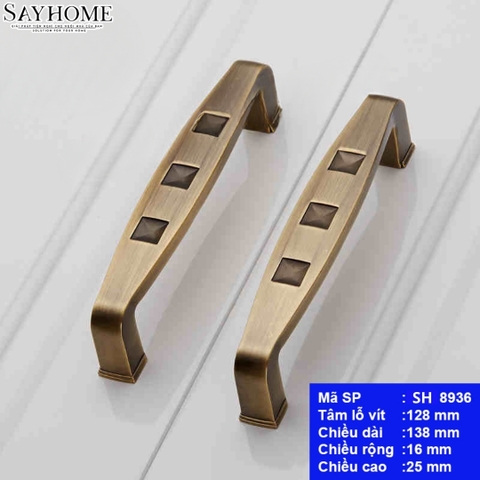 Tay nắm tủ tân cổ điển màu đồng SH8936