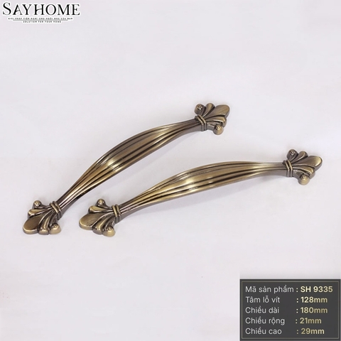 Tay nắm tủ tân cổ điển Vintage màu đồng SH9335