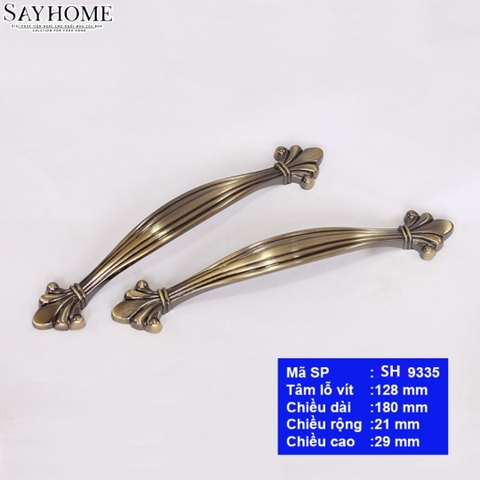 Tay nắm tủ tân cổ điển Vintage màu đồng SH9335
