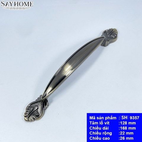 Tay nắm tủ tân cổ điển Vintage màu xám titan SH9357