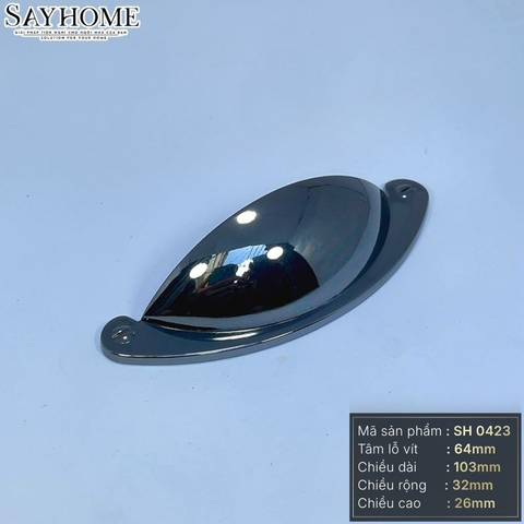 Tay nắm tủ hiện đại bán nguyệt màu đen SH0423