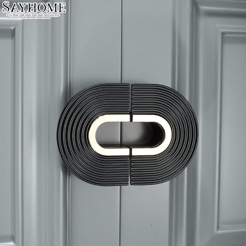 Tay nắm tủ hiện đại bán nguyệt màu đen vàng gold SH8977