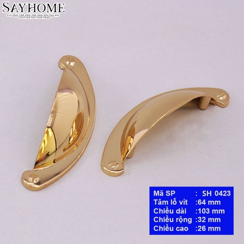 Tay nắm tủ hiện đại bán nguyệt màu vàng gold SH0423