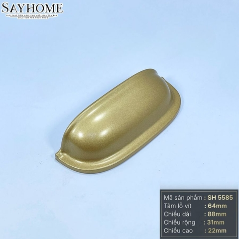 Tay nắm tủ hiện đại bán nguyệt màu vàng gold SH5585