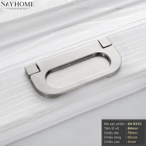 Tay nắm tủ hiện đại dạng phẳng màu bạc xước SH9390