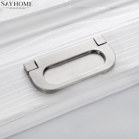 Tay nắm tủ hiện đại dạng phẳng màu bạc xước SH9390