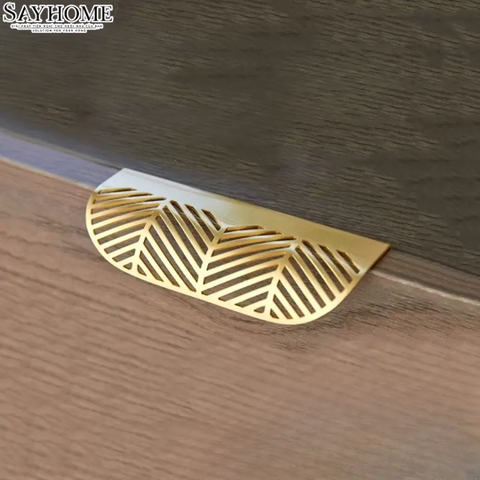 Tay nắm tủ hiện đại màu vàng đồng SH2211