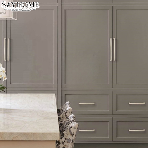 Tay nắm tủ hiện đại màu bạc SH5505