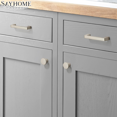 Tay nắm tủ hiện đại màu bạc SH5505