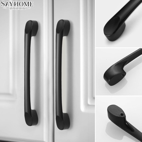 Tay nắm tủ hiện đại màu đen mờ SH1008