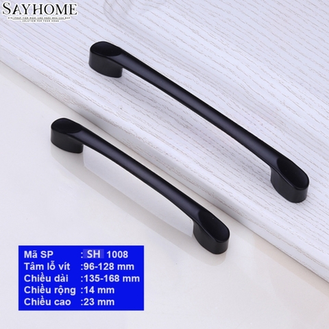 Tay nắm tủ hiện đại màu đen mờ SH1008