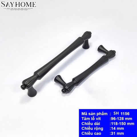 Tay nắm tủ hiện đại màu đen mờ SH1156