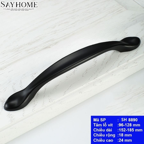 Tay nắm tủ hiện đại màu đen và màu bạc SH8890