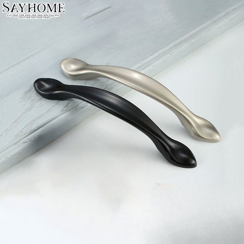 Tay nắm tủ hiện đại màu đen và màu bạc SH8890