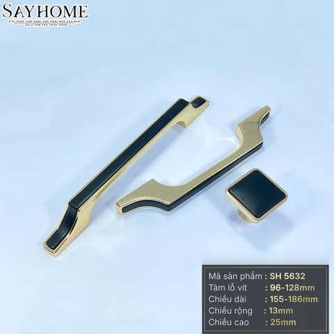 Tay nắm tủ hiện đại màu đen vàng gold SH5632