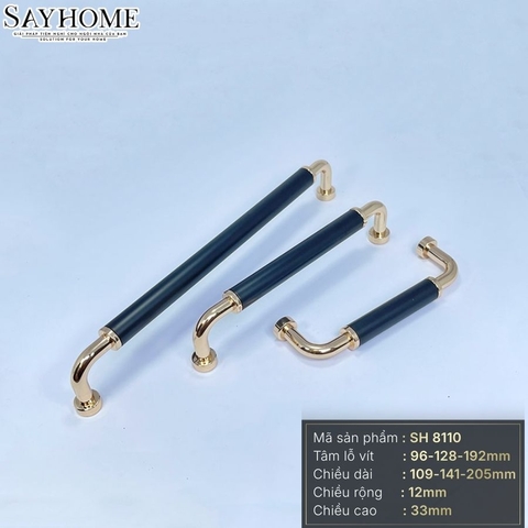 Tay nắm tủ hiện đại màu đen vàng gold SH8110