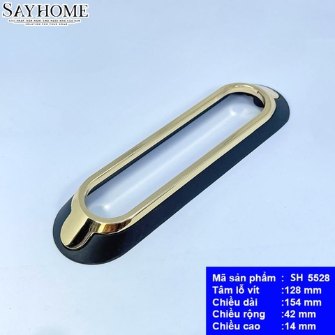 Tay nắm tủ hiện đại màu đen vàng SH5528