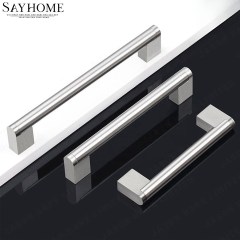 Tay nắm tủ hiện đại màu inox bóng mờ SH023