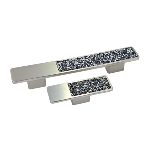 Tay nắm tủ hiện đại màu inox khảm đá SH8971