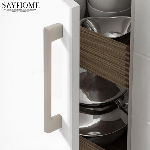 Tay nắm tủ hiện đại màu inox SH9386