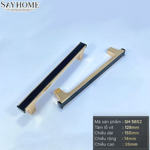 Tay nắm tủ hiện đại màu vàng gold đen SH5652