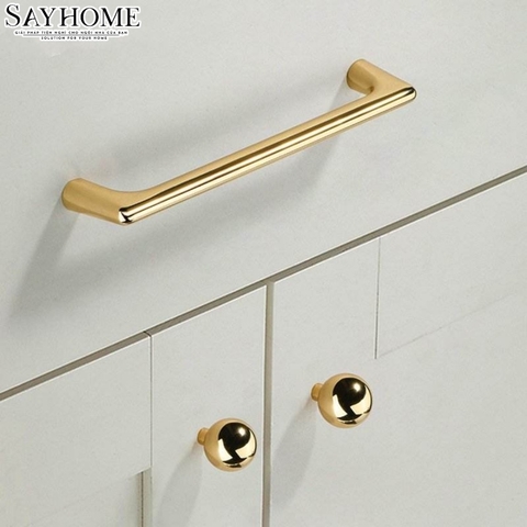 Tay nắm tủ hiện đại màu vàng gold SH5581