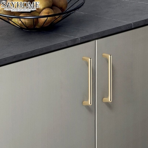 Tay nắm tủ hiện đại màu vàng gold SH5581
