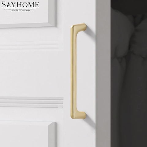 Tay nắm tủ hiện đại màu vàng xước SH5581
