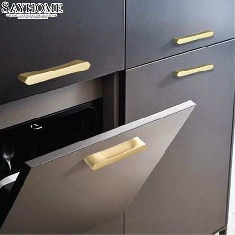 Tay nắm tủ hiện đại màu vàng gold SH8986
