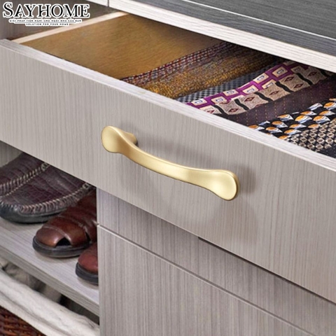 Tay nắm tủ hiện đại màu vàng mờ SH8954