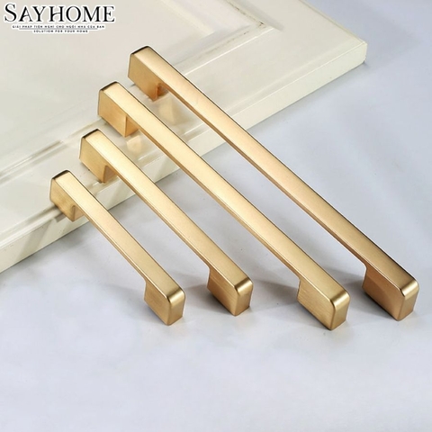 Tay nắm tủ hiện đại màu vàng xước SH5523