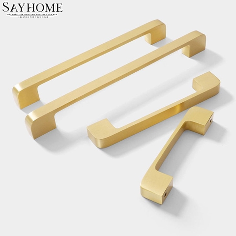 Tay nắm tủ hiện đại màu vàng xước SH5523