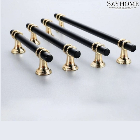 Tay nắm đũa hiện đại màu đen vàng SH5526