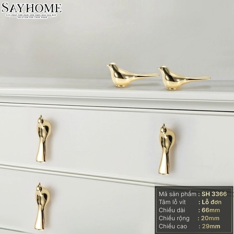 Tay nắm tủ hiện đại màu vàng gold SH3366