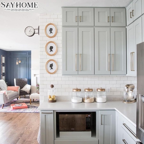 Tay nắm tủ hiện đại màu bạc SH5108