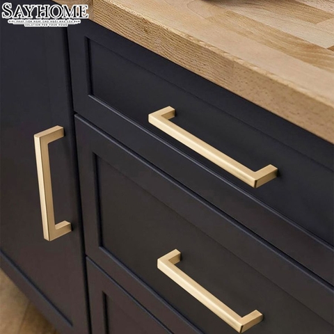 Tay nắm tủ hiện đại màu vàng gold SH5108