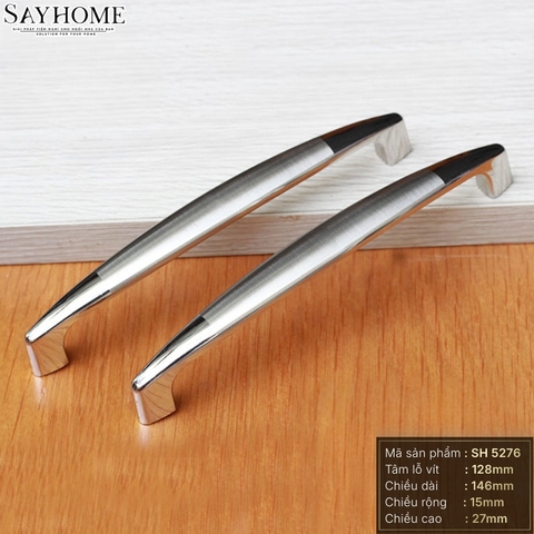 Tay nắm tủ hiện đại màu inox bóng SH5276