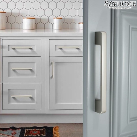 Tay nắm tủ hiện đại màu bạc SH5523