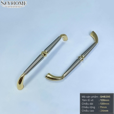Tay nắm tủ hiện đại màu bạc vàng SH8295