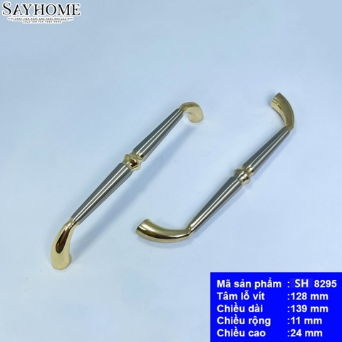 Tay nắm tủ hiện đại màu bạc vàng SH8295