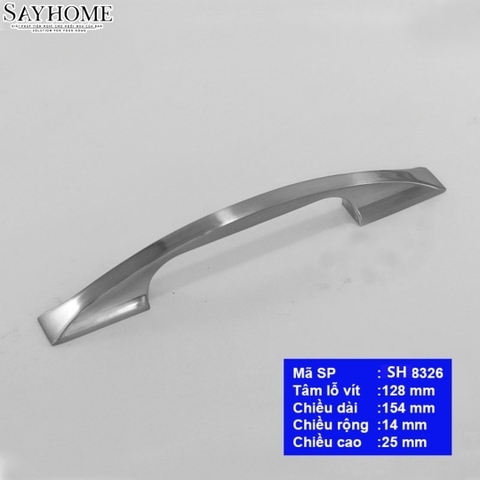 Tay nắm tủ hiện đại màu inox SH8326